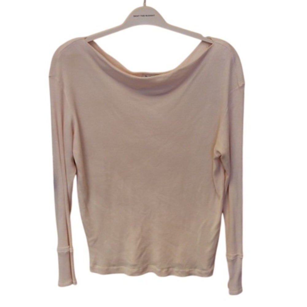 NWOT Michael Stars Boat Neck Sweater baby pink modal cotton XS